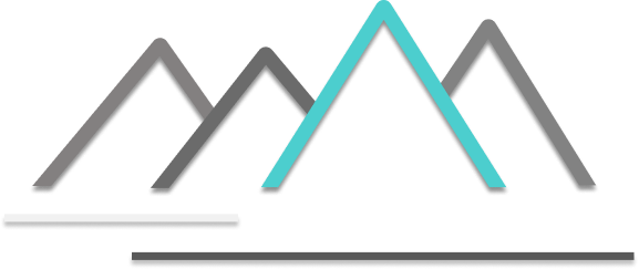 Stylised mountain range in the LabRise brand colours