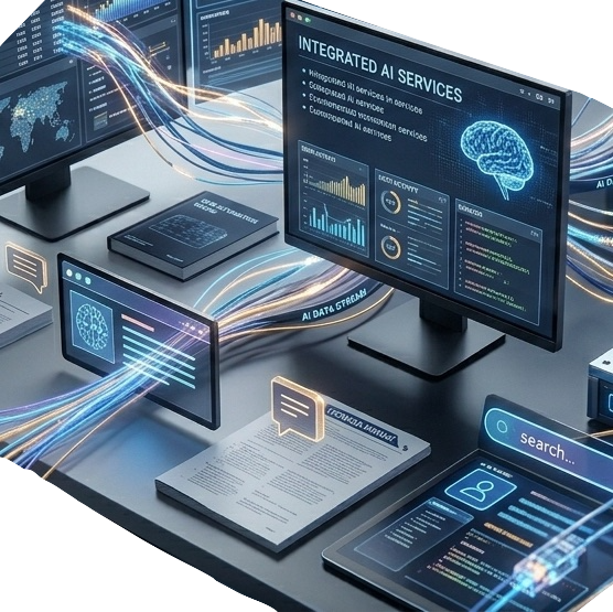 Illustration of an AI assistant embedded in a web application