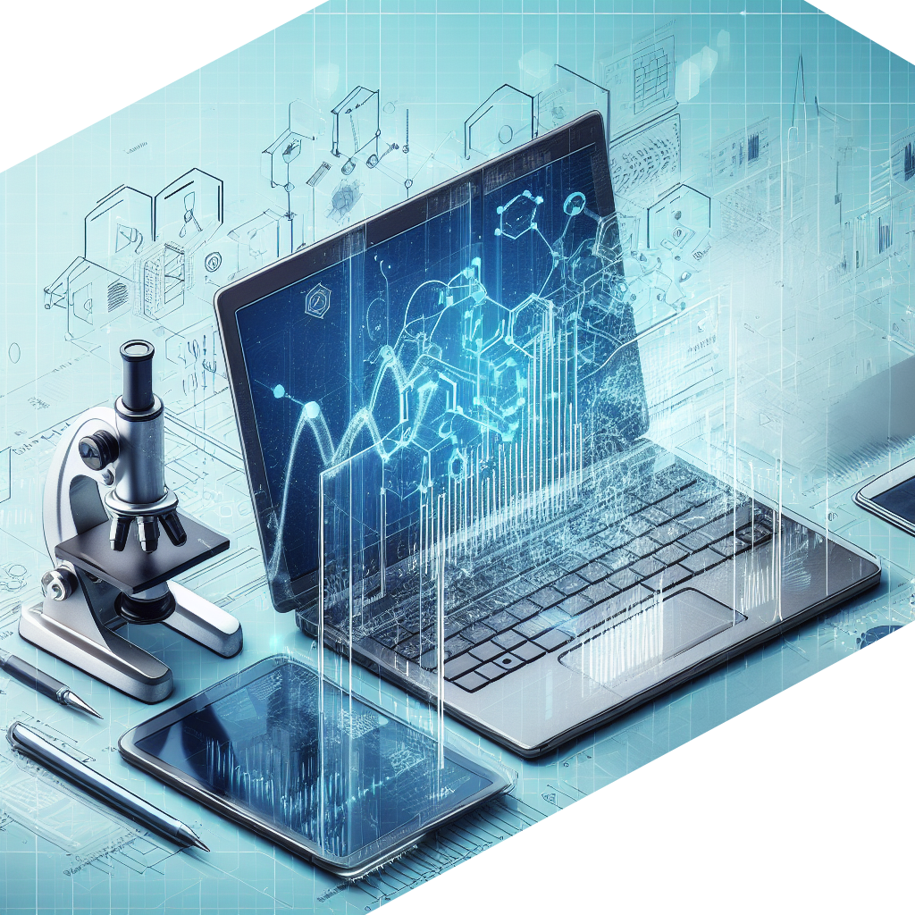 Abstract illustration of an electronic lab notebook interface